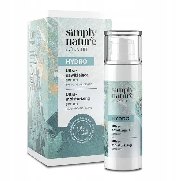 Clochee Simply Nature Hydro, ultra-nawilżające serum do twarzy, 30ml