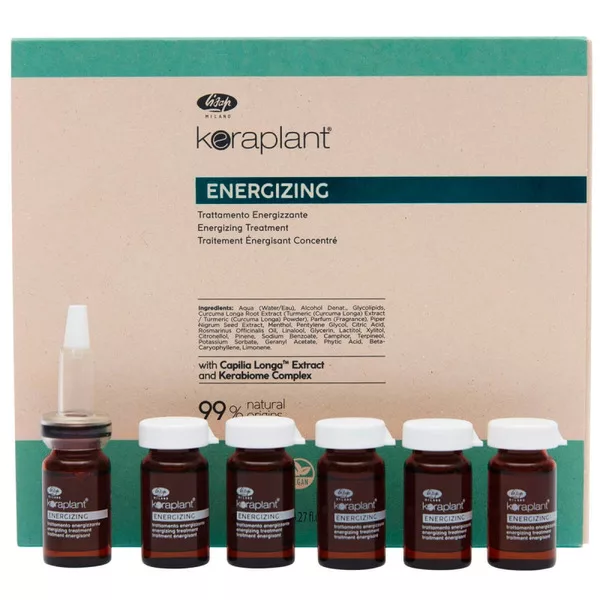 Lisap Keraplant Energizing Vials, ampułki energetyzujące do włosów, 6x8ml