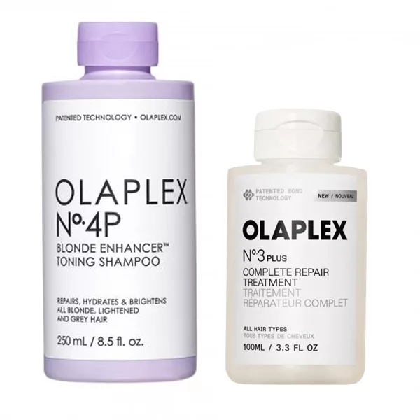 Olaplex, zestaw regenerujący do włosów blond, No.4P, No.3