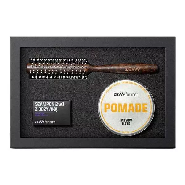 ZEW For Men Miejski Gentleman z pomadą, zestaw prezentowy dla mężczyzn, szczotka + pomada + szampon
