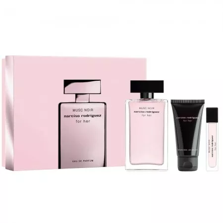 Narciso Rodriguez For Her Musc Noir zestaw woda perfumowana spray 100ml + balsam do ciała 50ml + woda perfumowana spray 10ml (W)