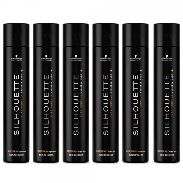 Schwarzkopf Silhouette, bardzo mocno utrwalający lakier do włosów, wielopak, 6x500ml