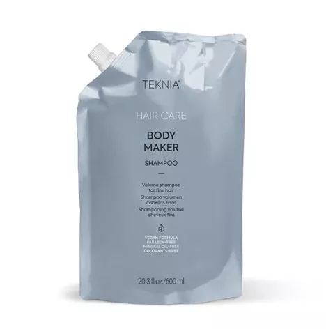 Lakme Teknia Body Maker, szampon nadający objętości włosom cienkim, refill, 600ml