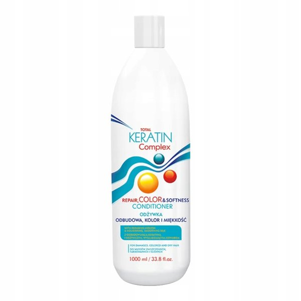 CeCe Total Keratin Complex, Repair Color&Softness, odzywka do włosów zniszczonych, farbowanych i suchych, 1000ml