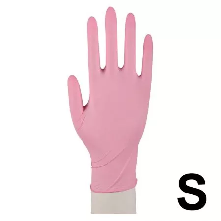 Abena, rękawiczki nitrylowe bezpudrowe, rozmiar S, różowe, 100 sztuk