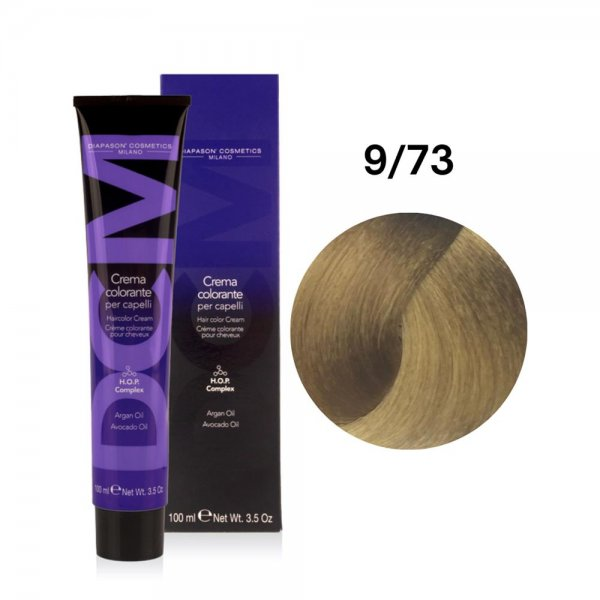 Diapason DCM, farba do włosów, 9/73 Bardzo Jasny Złocisty Beżowy Blond - Migdał, 100ml