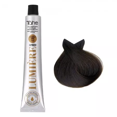 Tahe Lumiere Express, farba do włosów z keratyną i olejkiem arganowym, koloryzacja trwała, 4.52, 100ml