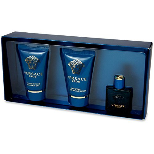 Versace Eros, zestaw perfum edt 5ml + 25ml żel pod prysznic + 25ml balsam po goleniu (M)