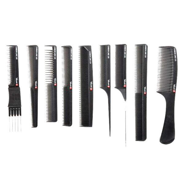 Takumi Carbon, zestaw grzebieni do włosów, 9 sztuk