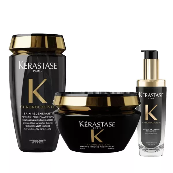 Kerastase Chronologiste, zestaw rewitalizujący, kąpiel + maska + olejek, 250ml + 200ml + 75ml
