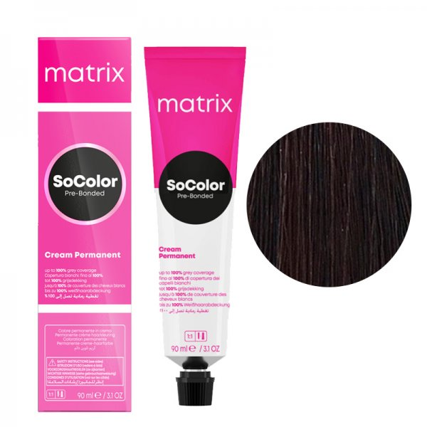 Matrix SoColor, farba do włosów z technologią Pre-Bonded, 4MA, 90ml