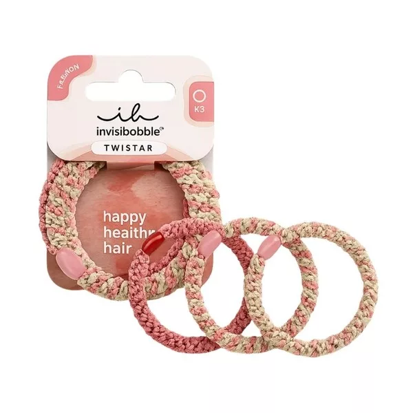 Invisibobble Twistar Fashion gumki do włosów plecione Blush Braids 3szt.