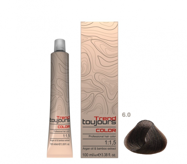 Trend Toujours Professional Color Care, farba do włosów, 6.0, 100ml