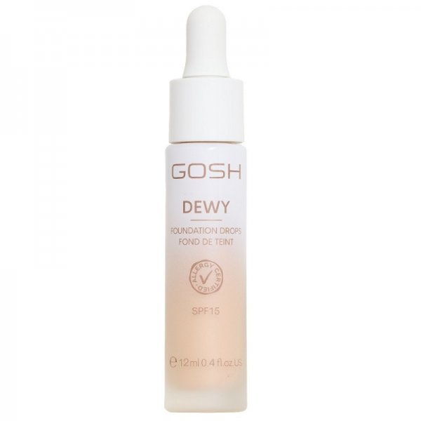 Gosh Dewy Foundation Drops, rozświetlający podkład w kroplach, 004 Fair, 30ml