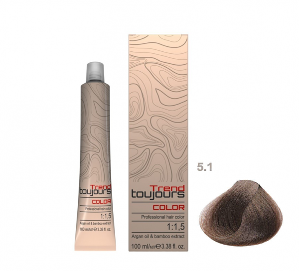 Trend Toujours Professional Color Care, farba do włosów, 5.1, 100ml