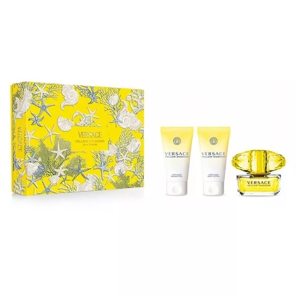 Versace Yellow Diamond zestaw dla kobiet woda toaletowa 50ml + żel pod prysznic 50ml + balsam nawilżający 50ml