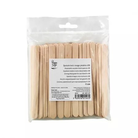Peggy Sage, szpatułki drewniane jednorazowe 11cm, 50 szt., ref. 601147