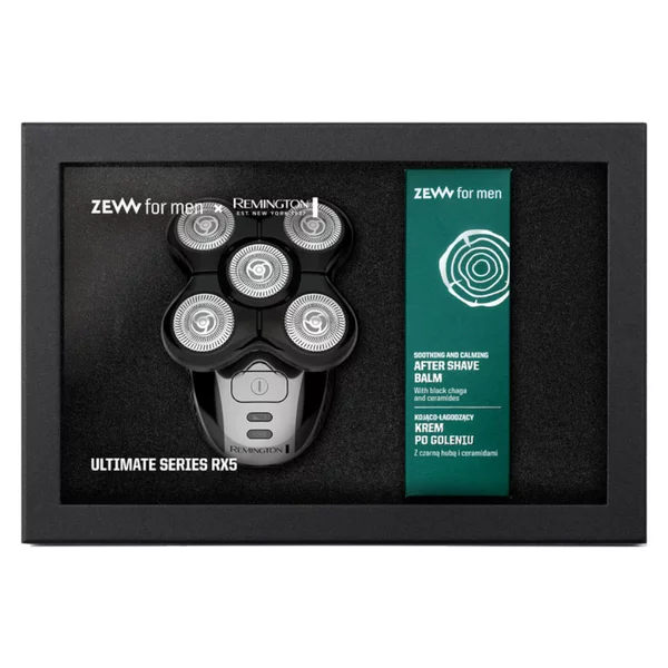 ZEW for Men Zestaw x Remington RX5 Ultimate Series, zestaw z golarką do głowy, golarka + krem do golenia