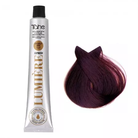 Tahe Lumiere Express, farba do włosów z keratyną i olejkiem arganowym, koloryzacja trwała, 4.67, 100ml