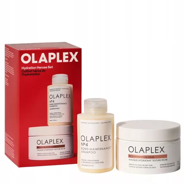 Olaplex Hydration Heroes, zestaw prezentowy do włosów suchych, szampon + maska