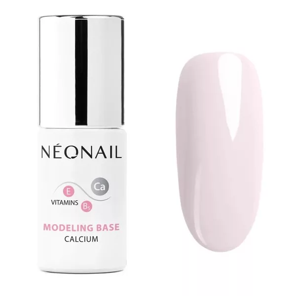 Neonail Modeling Base Calcium, baza hybrydowa, Basic Pink, 7.2ml