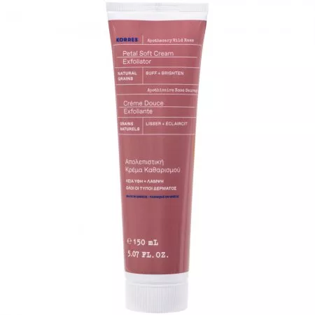 Korres Apothecary Wild Rose delikatnie złuszczający krem do mycia twarzy z olejkiem z dzikiej róży 150ml