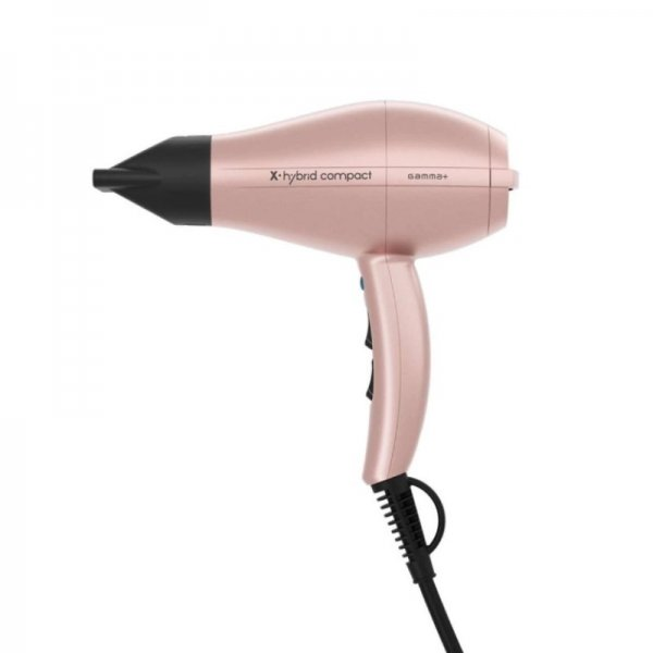Gamma Piu X-Hybrid Compact, kompaktowa suszarka do włosów z dużą mocą, różowe złoto, 1800-2100W