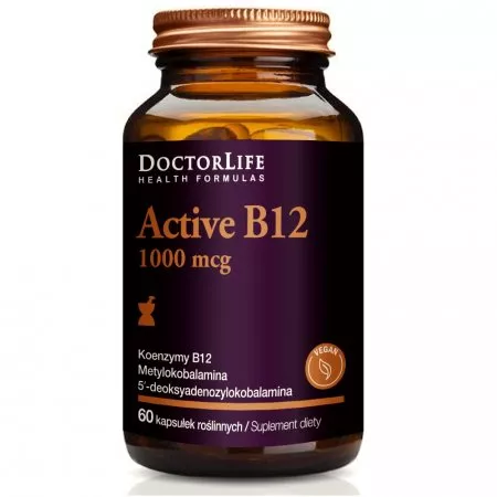 Doctor Life Active B12 aktywna witamina B12 1000mcg suplement diety 60 kapsułek