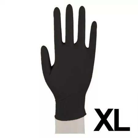 Abena, rękawiczki nitrylowe bezpudrowe, rozmiar XL, czarne, 100 sztuk