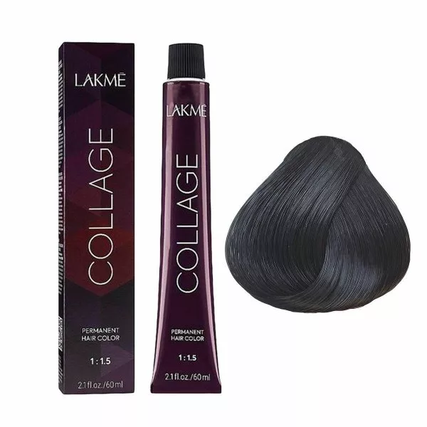 Lakme Collage, farba do włosów trwale koloryzująca, 1/00, 60ml
