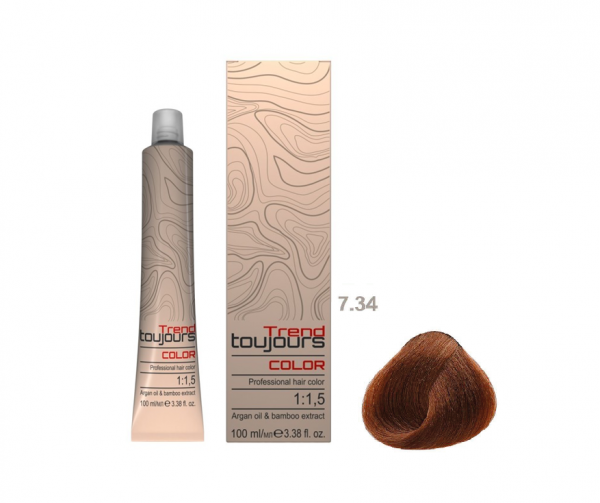 Trend Toujours Professional Color Care, farba do włosów, 7.34, 100ml