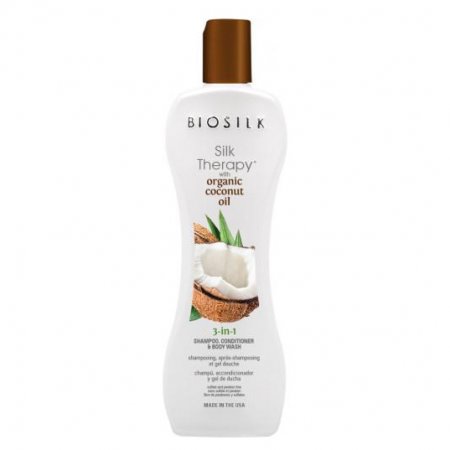 Biosilk Organic Coconut 3w1: szampon, odżywka i płyn do mycia ciała, 167ml