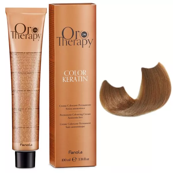 Fanola Oro Therapy Color Keratin, farba do trwałej koloryzacji bez amoniaku, 8.3, 100ml