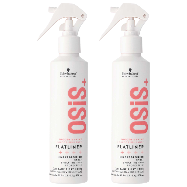 Schwarzkopf OSIS+ Flatliner, termoochronne serum prostujące w sprayu, dwupak, 2x200ml