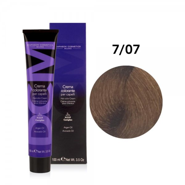 Diapason DCM, farba do włosów, 7/07 Piaskowy Naturalny Blond, 100ml