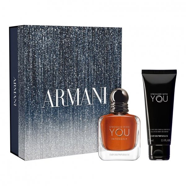 Giorgio Armani Stronger With You Intensely zestaw woda perfumowana spray 50ml + żel pod prysznic 75ml (M)