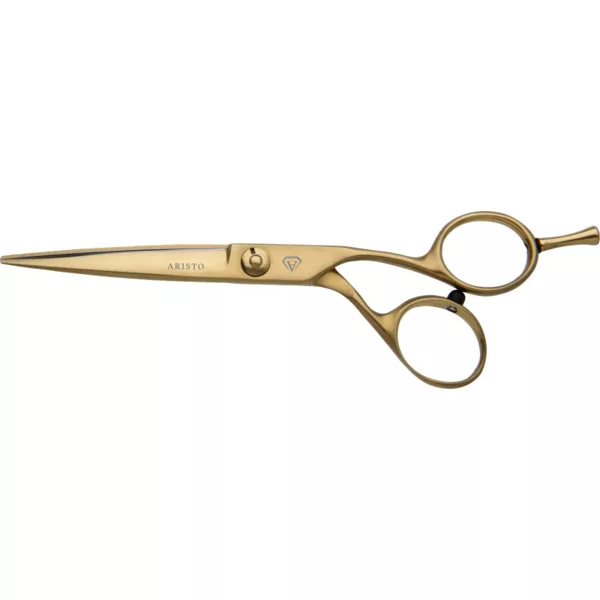 AristoCUT Ergo-Flow 5.5", nożyczki fryzjerskie, matowe złoto, precyzyjne cięcie, ergonomiczne S