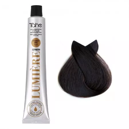 Tahe Lumiere Express, farba do włosów z keratyną i olejkiem arganowym, koloryzacja trwała, 5.54, 100ml