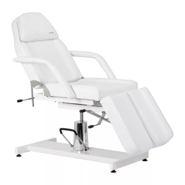 Fotel kosmetyczny hydrauliczny do pedicure Sillon 210 z kołyską i dzielonym podnóżkiem biały - dostępny w 48h