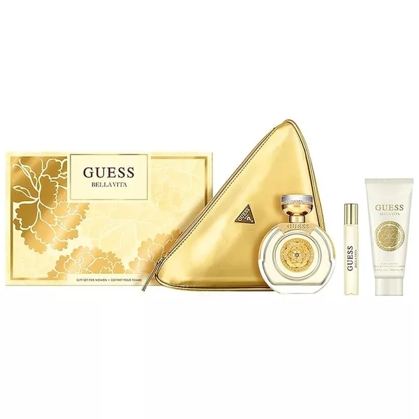 Guess Bella Vita zestaw woda perfumowana spray 100ml + balsam do ciała 100ml + woda perfumowana spray 15ml + kosmetyczka (W)