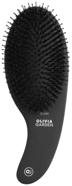 Olivia Garden Expert Care Curve, szczotka do rozczesywania, Boar&Nylon Bristles Matt Black