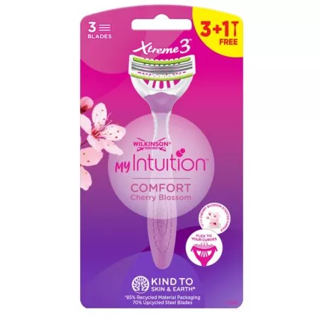 Wilkinson My Intuition Xtreme 3 Comfort Cherry Blossom jednorazowe maszynki do golenia dla kobiet 4szt