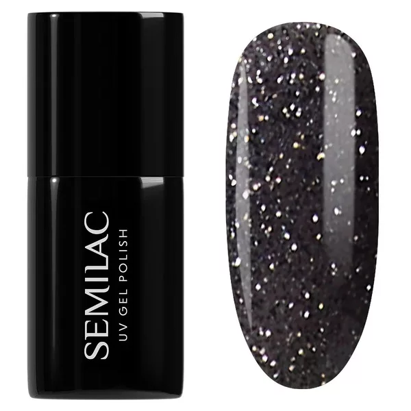 Semilac, lakier hybrydowy, 959 Disco Black, 7ml