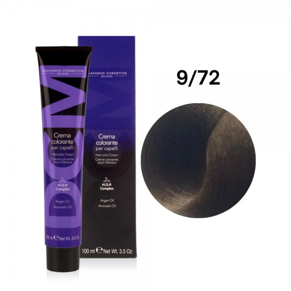 Diapason DCM, farba do włosów, 9/72 Popielaty Beżowy Bardzo Jasny Blond, 100ml