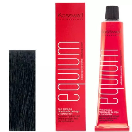 Kosswell Equium 1, Profesjonalna farba do włosów, Czarny, 60ml