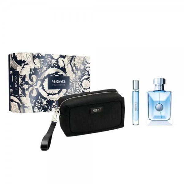 Versace Pour Homme zestaw woda toaletowa spray 100ml + woda toaletowa spray 10ml + kosmetyczka (M)