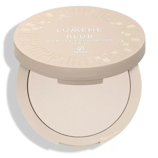 Lumene Blur, Długotrwały puder SPF 15, Blur 0, 10g - końcówka serii