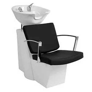 Fox myjnia fryzjerska Floryda, czarna, nowoczesny design, chromowane podłokietniki