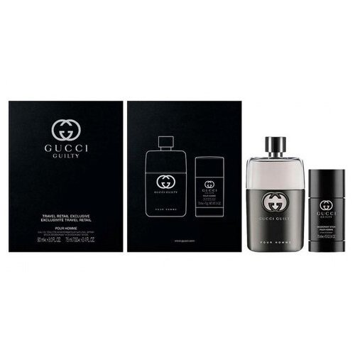 Gucci Guilty Pour Homme zestaw woda toaletowa spray 90ml + dezodorant sztyft 75ml (M)