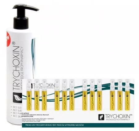 Trychoxin, zestaw przeciw wypadaniu włosów, szampon + ampułki